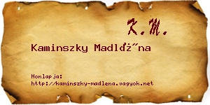 Kaminszky Madléna névjegykártya